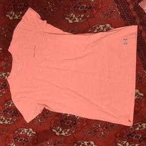 Under Armour Loose Heat Gear Tee Shirt Bright Peach Color